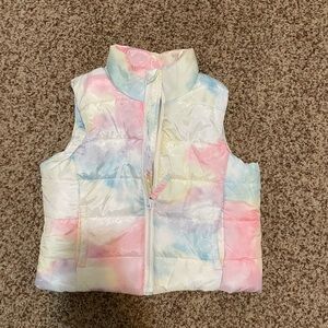 SO Pastel Tie-Dye Puffer Vest